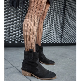 Černé kožené kotníkové boty Karino na nízkém podpatku černá 2 Černé kožené kotníkové boty Karino na nízkém podpatku černá 2