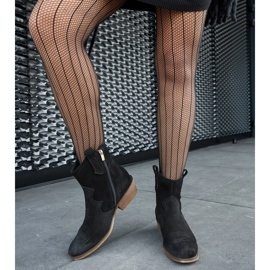 Černé kožené kotníkové boty Karino na nízkém podpatku černá 1 Černé kožené kotníkové boty Karino na nízkém podpatku černá 1