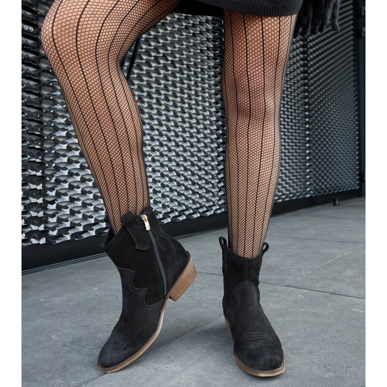 Černé kožené kotníkové boty Karino na nízkém podpatku černá 1 Černé kožené kotníkové boty Karino na nízkém podpatku černá 1