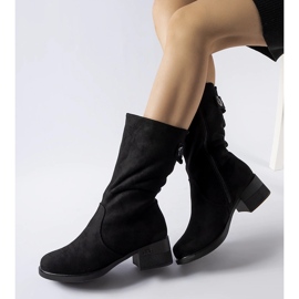 Černé zateplené krátké boty Croquetaigne černá 1 Černé zateplené krátké boty Croquetaigne černá 1