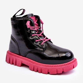 Zateplené patentované dětské boty Big Star MM374148 Black and Pink černý 1