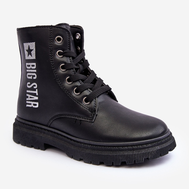 Dětské kožené zateplené boty Big Star MM374152 Black černý 1