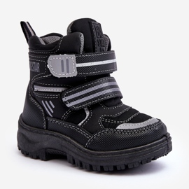 Dětské zateplené boty na suchý zip Black Big Star MM374129 černá 1
