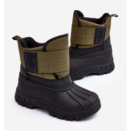 Dětské zateplené sněhule na suchý zip Khaki Big Star MM374123 zelený 2