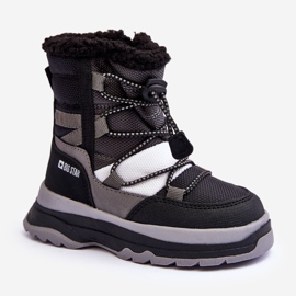 Dětské zateplené sněhule se zipem Black Big Star MM374193 černý 1
