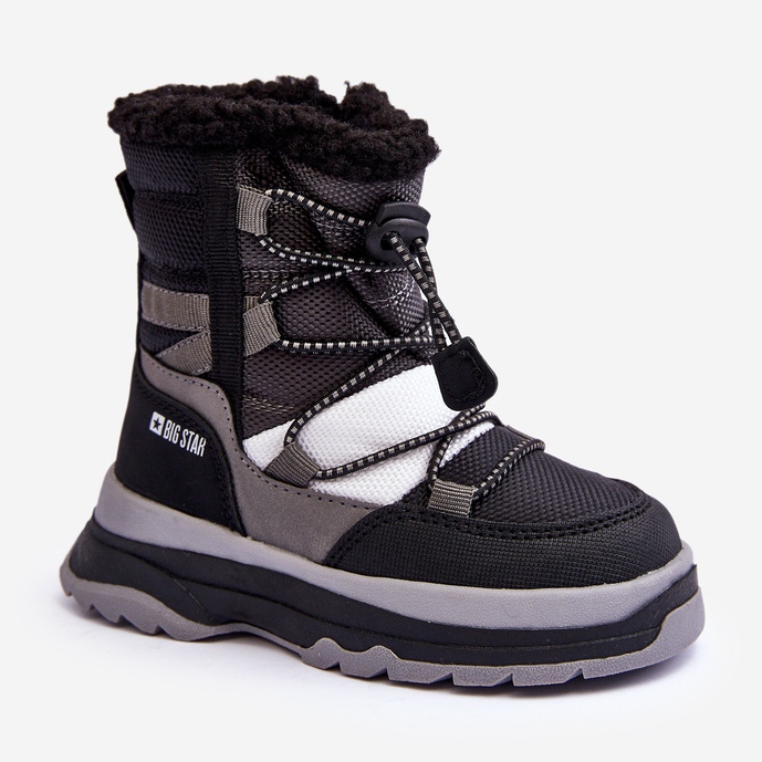 Dětské zateplené sněhule se zipem Black Big Star MM374193 černý 1