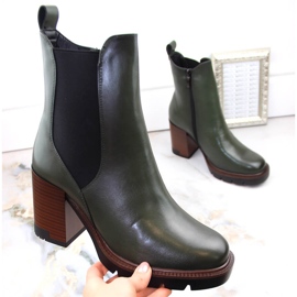 Dámské boty Chelsea, zateplené, zelené, Potocki SZ12175 zelená 1