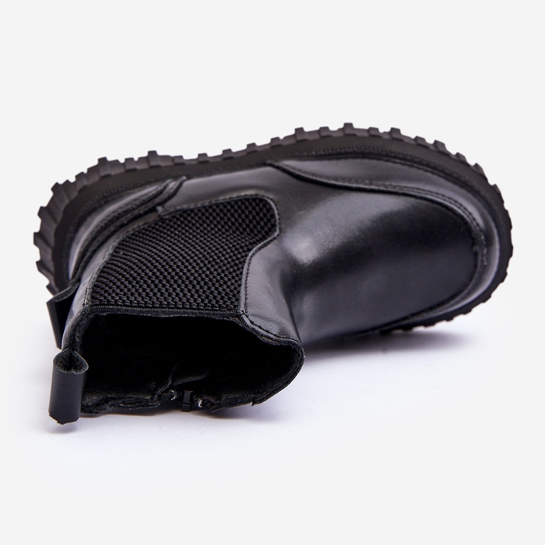 Dětské teplé boty na zip Black Jolynn černá 1