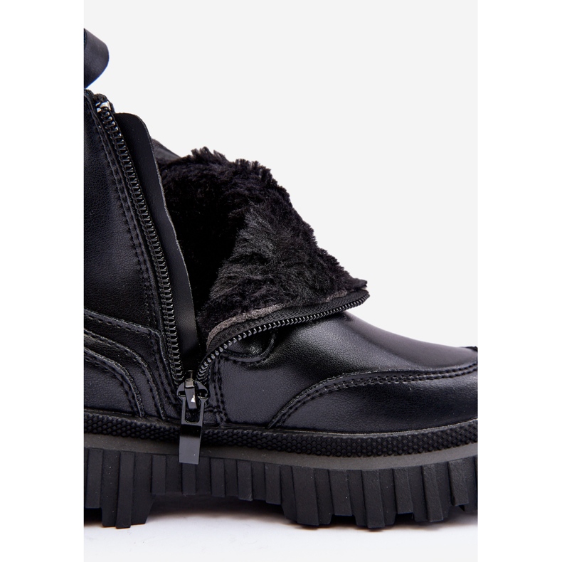 Dětské teplé boty na zip Black Jolynn černý 2