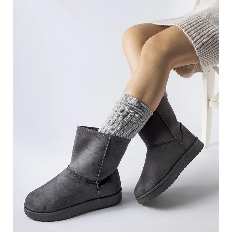 Šedé zateplené klasické sněhule Libero šedá 1