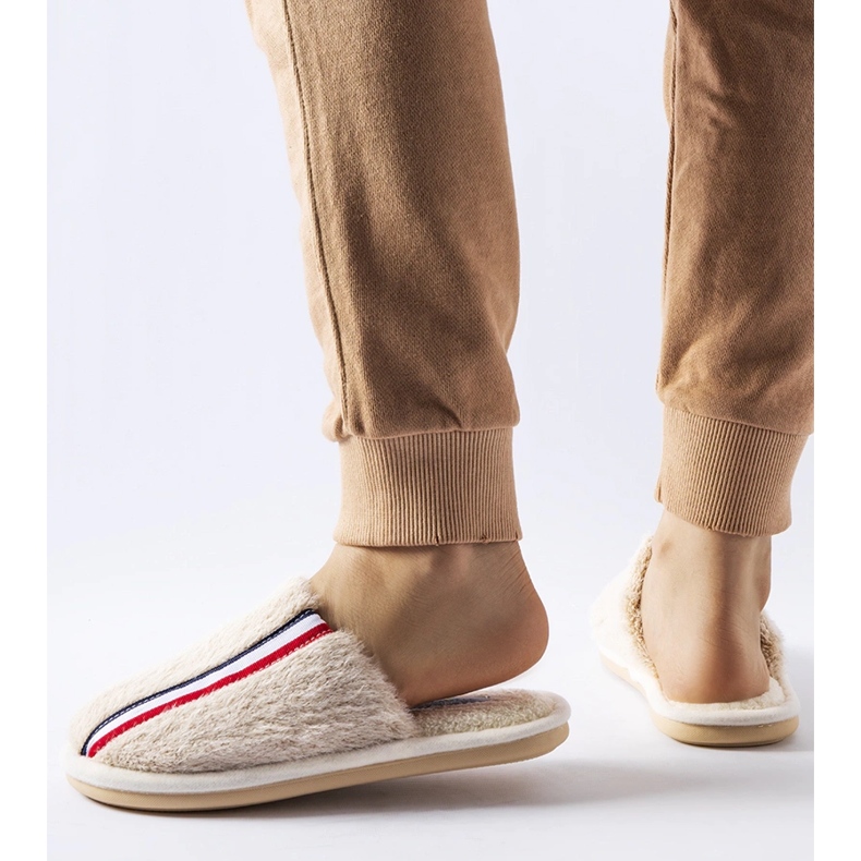 Béžové pantofle béžový 1