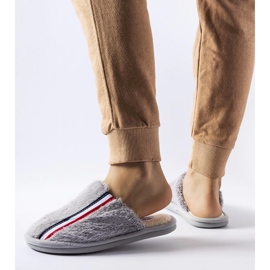 Šedé pantofle šedá 1