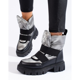 Dámské sněhule Shelovet stříbrná černá stříbrný 1