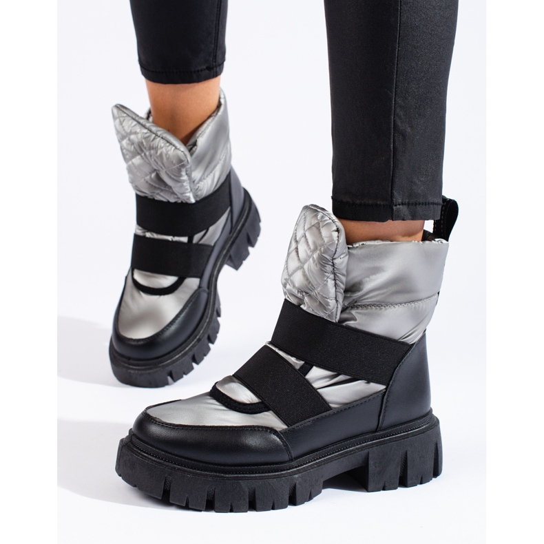 Dámské sněhule Shelovet stříbrná černá stříbrný 1