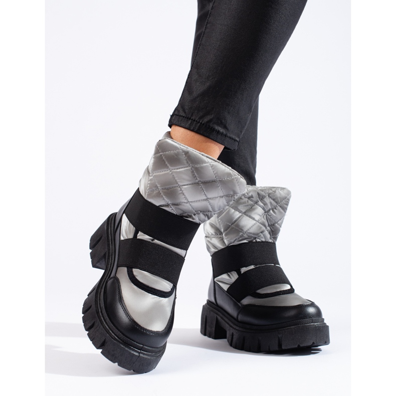 Dámské sněhule Shelovet stříbrná černá stříbrný 2