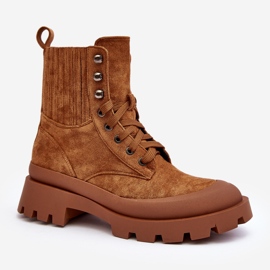 Dámské šněrovací kotníkové boty Camel Gordts hnědý 4