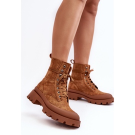Dámské šněrovací kotníkové boty Camel Gordts hnědý 8