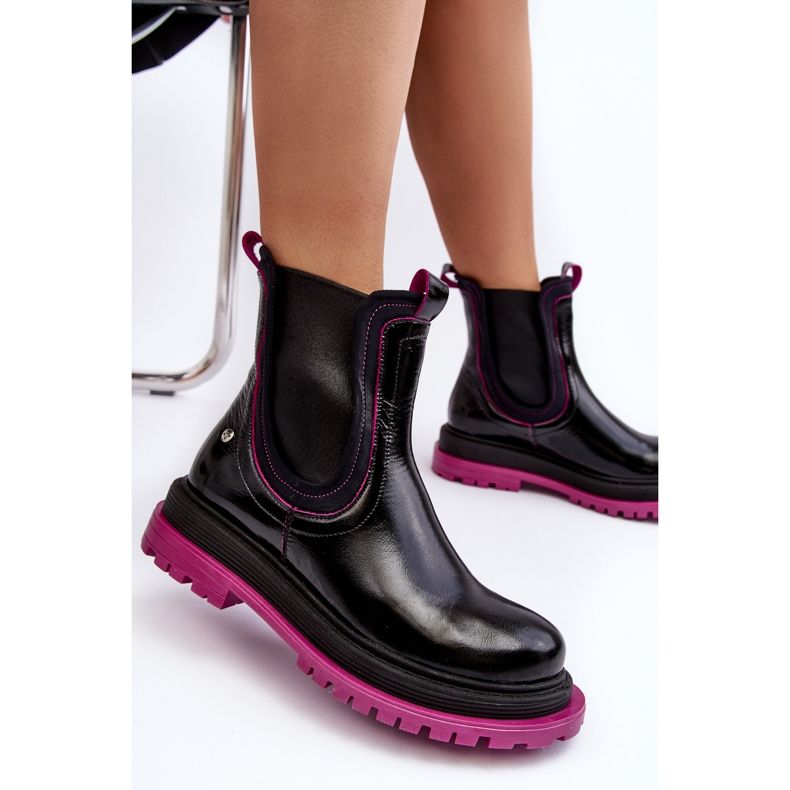Dámské kožené Chelsea Boots Maciejka 06199 Black černý 2