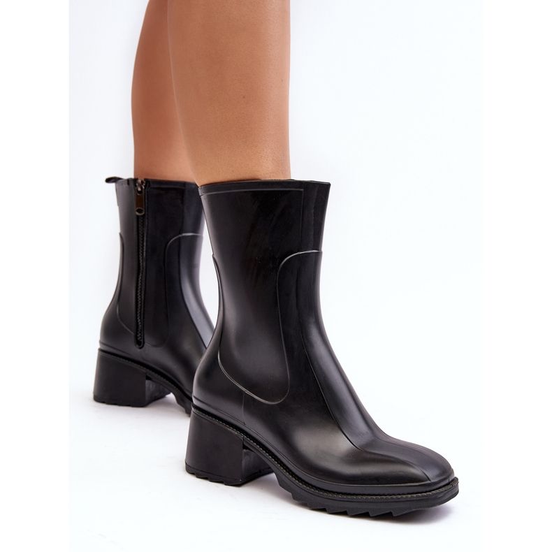 Dámské matné polobotky na vysokém podpatku Galoshes Black Bertaida černý 2
