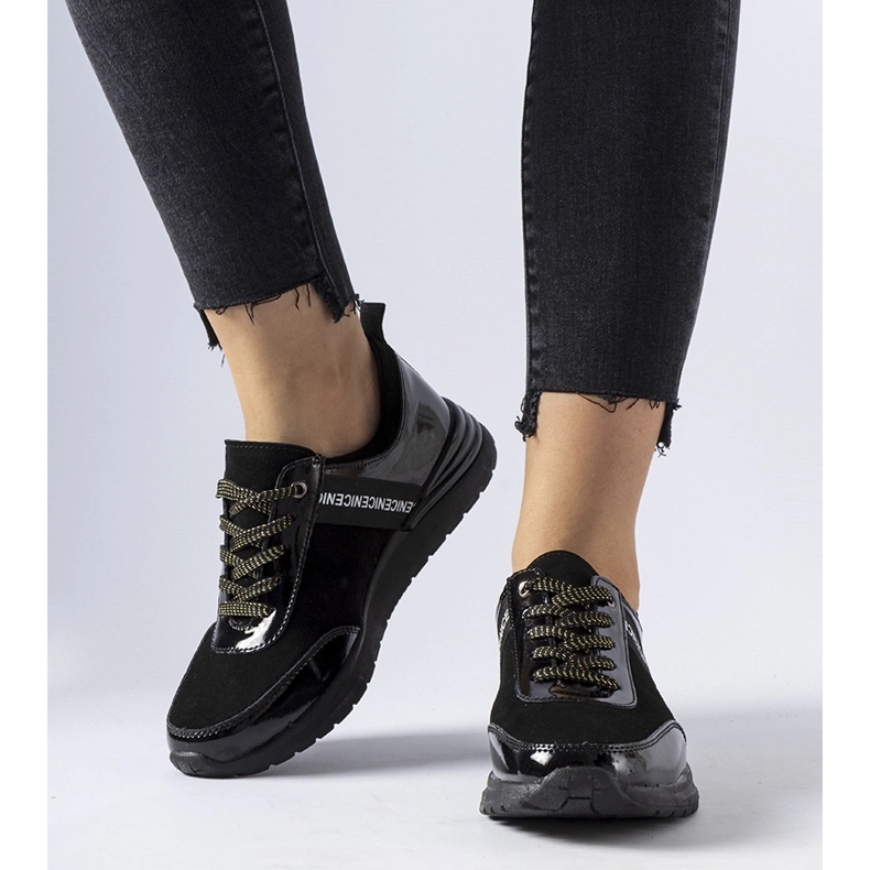 Černé kožené tenisky Castelfidardo černý 1