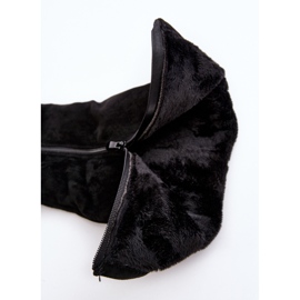 Dámské semišové boty na platformě S.Barski, černá černý 1