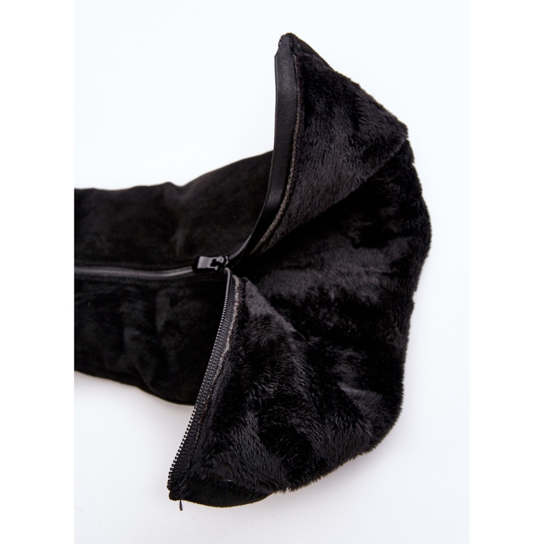 Dámské semišové boty na platformě S.Barski, černá černý 1