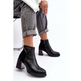 S.Barski Dámské kožené kotníkové boty D&amp;A CR8171 Black černý 2