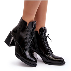 S.Barski Dámské šněrovací boty D&amp;A CR8163 Black černá 11