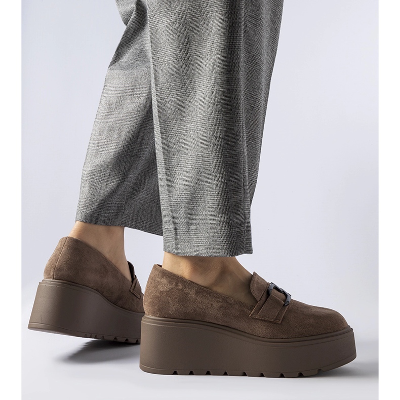 Hnědé mokasíny na platformě Medical hnědý 1