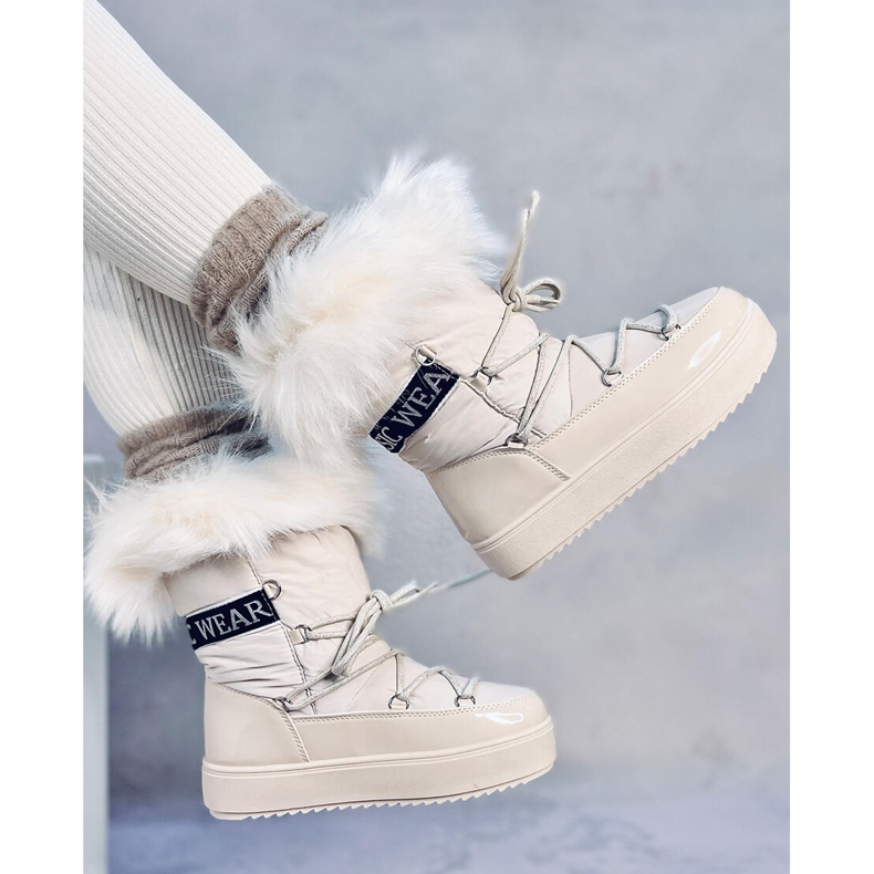 Béžové kožešinové sněhule Kendals béžový 2