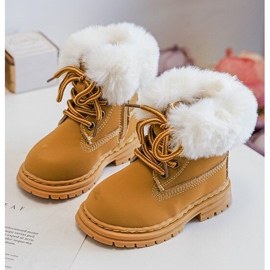 Dětské boty Trappers na zip s kožešinou Camel Gerande hnědý 1