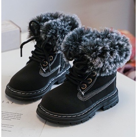 Dětské boty Trapper se zipem a kožíškem, černá Gerande 1