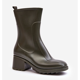 Dámské matné polokozačky Galoshes Dark Green Bertaida zelený 2