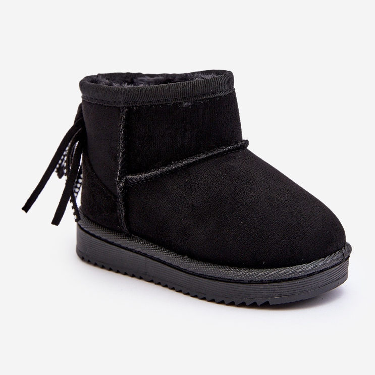 Dětské zateplené sněhule s třásněmi, černá Mikyla černý 2