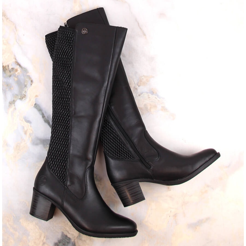 Holínky Rieker, zateplené, s gumičkou, kůže W Y2050-00 RKR638 černá 1