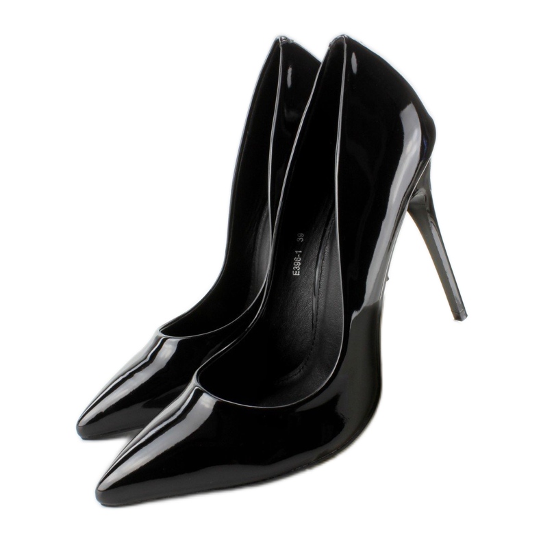 Hladké lakované cvočky E396 Black černý 1