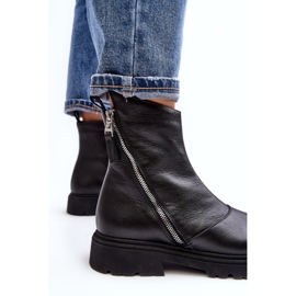 Dámské kožené ploché boty Laura Messi 2620/975 Black černý 1