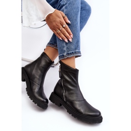 Dámské kožené ploché boty Laura Messi 2620/975 Black černý 2