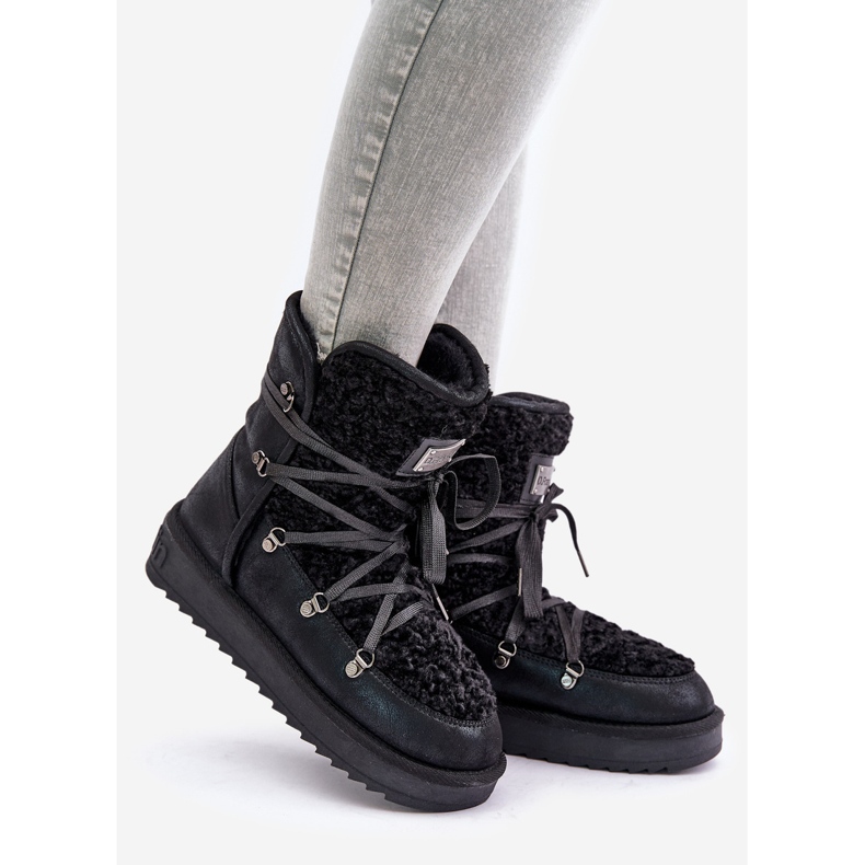 Vodotěsné veganské boty na platformě D.Franklin DFSH370004 Black černý 1