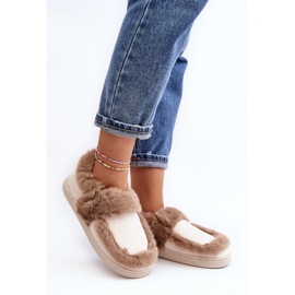Dámské pantofle s kožíškem Béžová Sailey béžový 1