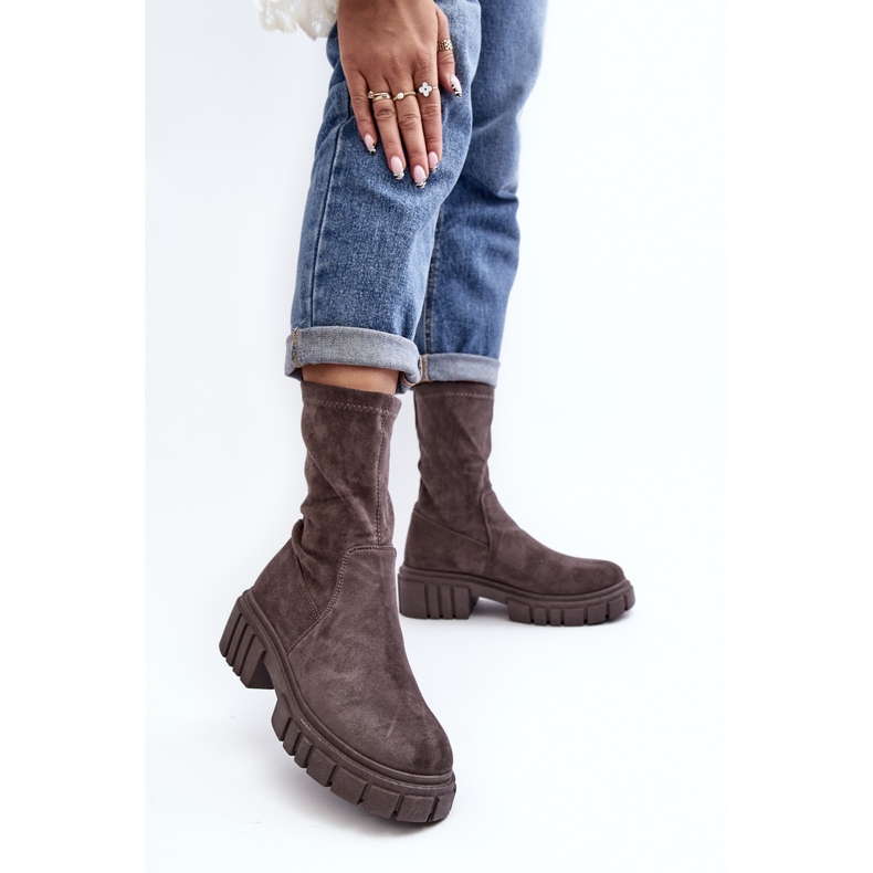 Dělníci nazouvací boty s plochými podpatky šedá Divella 2