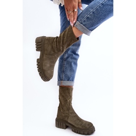 Zelené nazouvací ploché boty Divella Workers zelený 2