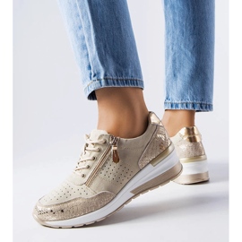 Prolamované kožené boty Jazzar béžové béžový 1