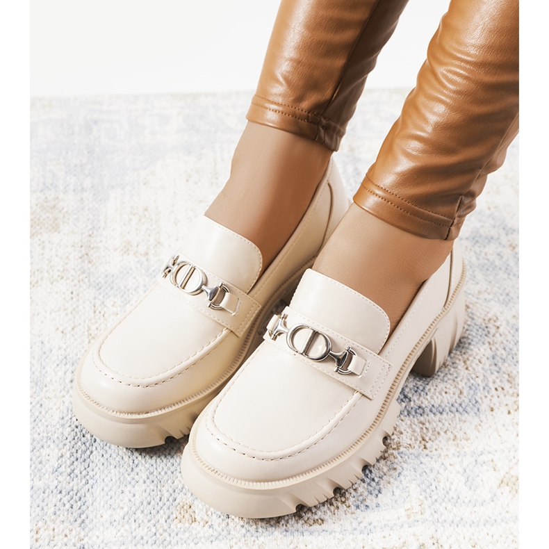 Béžové mokasíny na silné podrážce Brant béžový 1