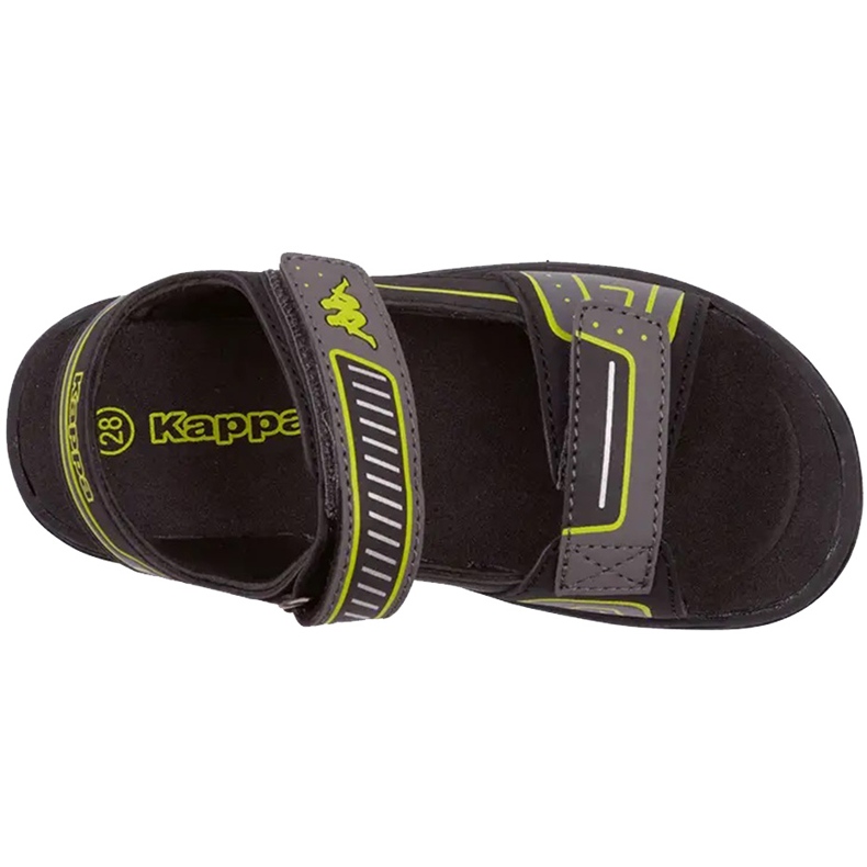 Dětské sandály Kappa Paxos black and lime 260864K 1133 černý černý 1