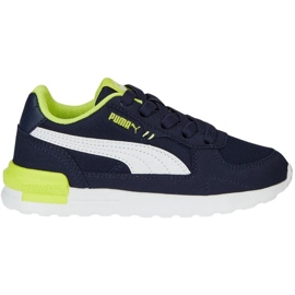Dětské boty Puma Graviton Ac Ps tmavě modrá a zelená 381988 14 modrý 1