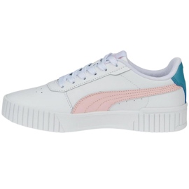 Puma Carina 2.0 Jr bílo-růžové dětské boty 386185 05 bílý 3