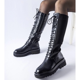 Černé vysoké zateplené holínky Geronimo černá 1