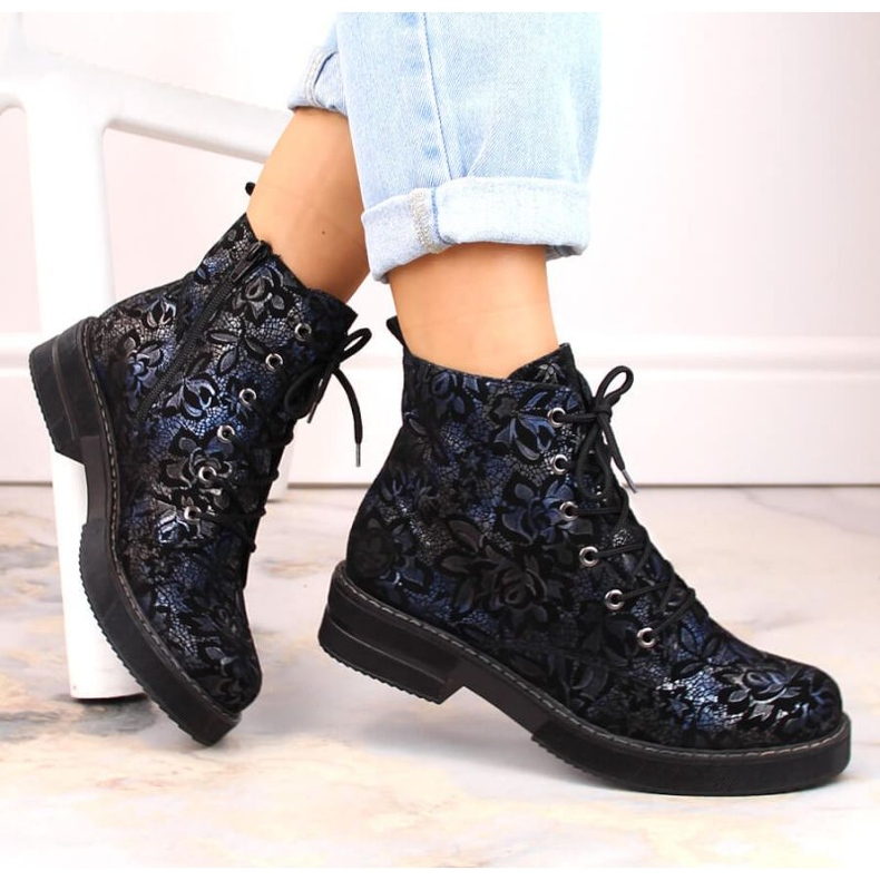 Pohodlné zateplené kožené boty Rieker W RKR637 vícebarevné vícebarevný 1