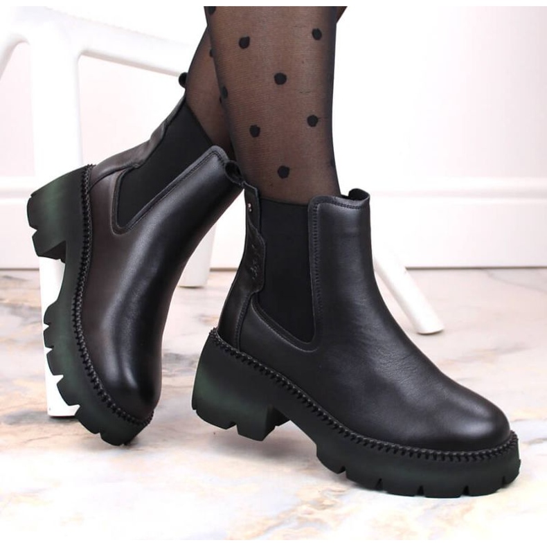 Filippo W PAW484 černé kožené zateplené boty Chelsea černá 2